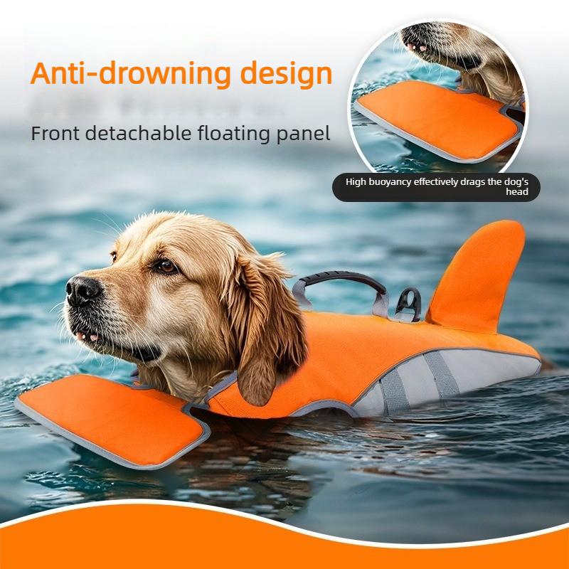 Pet Life Jacket Shark Fin Shape Safety Vest for Dog Summer Adjustable in Pool Surfing Drifting Dog Life Vest Reversible Safety