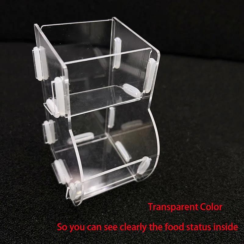 Automatic Acrylic Hamster Small Pets Food Feeding Bowl Plastic Rat Pet Dispenser Feeder Cage Food Bottle Pet Products Large