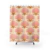 Art Deco Shower Curtain Vintage Bathroom Decor Yellow Pink Shower Curtain Art Floral Pattern Art Nouveau Bath Decor Gift