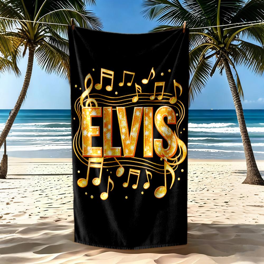 Elvis Beach Towel Super Soft Microfiber Quickdry Fabric Comfortable Lightweight