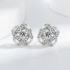 Four-leaf Clover Earrings Zircon-encrusted Rotating Lucky Clover Earrings Necklace and Ring Set
