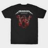 Men Black Print T-shirt Munson Of Puppets No-Cut Transfer Paper Print Cotton Tshirt