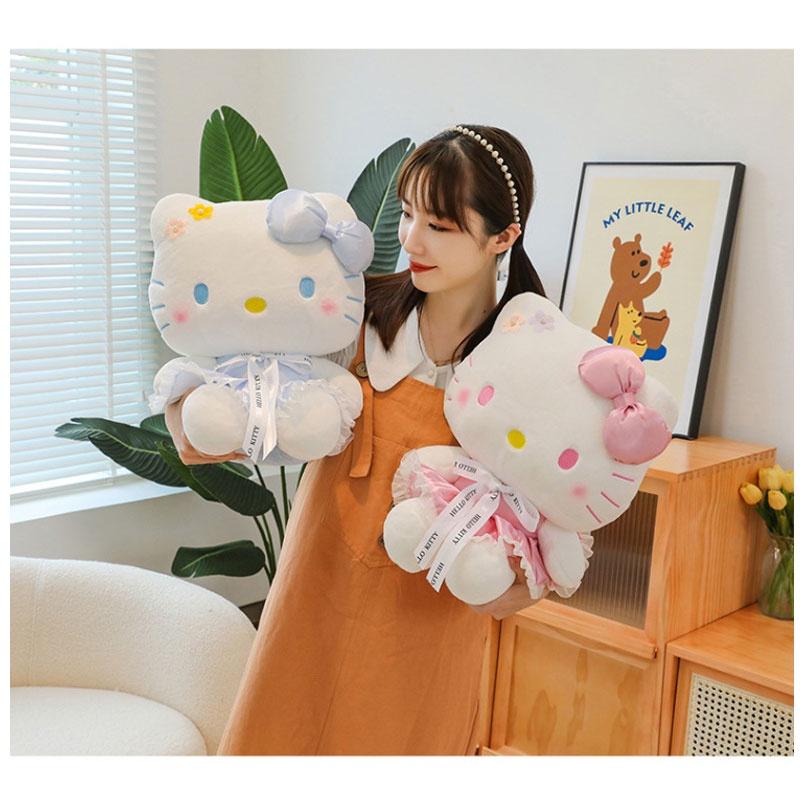 Cute Flower Kt Cat Plush Doll Wholesale Stuffed Toy Katie Cat Doll Collectible Gift