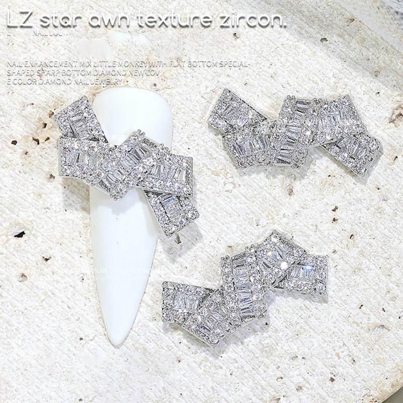 Nail Charms Exquisite 3D Accessories with Zircon DIY Nails Art Manicures for Salon or Home Use