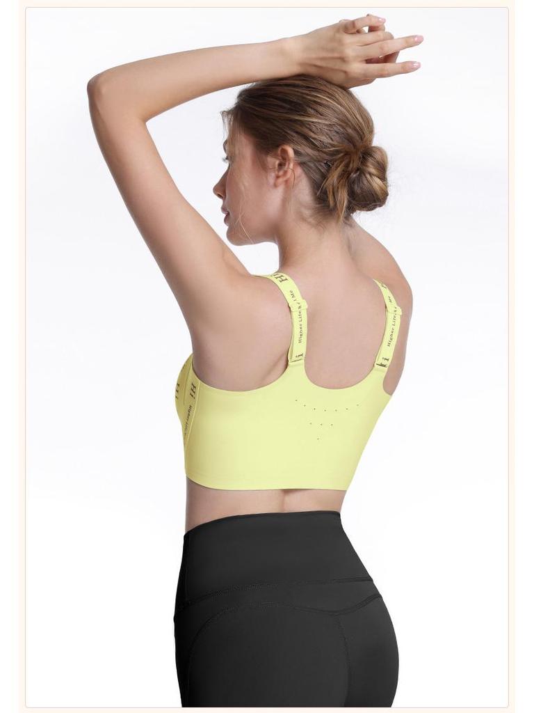 Front Zip Seamless High-Impact Fixed-Cup Sports Bra for Yoga and Fitness