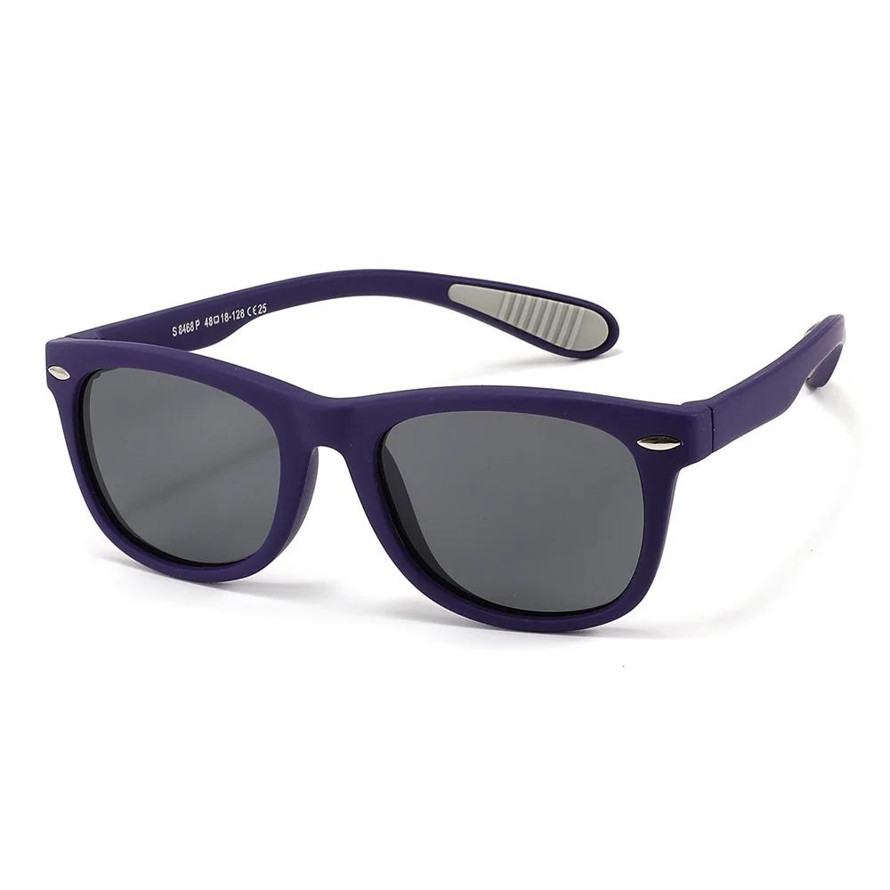 Fashion Square Children Sunglasses Baby Sunshade Silicone TPEE Frame Glasses Girl Boy Outdoors Polarized Shades UV400 3-12 s
