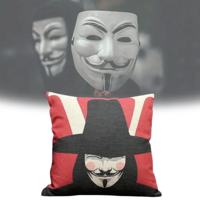 For Vendetta V Character Cushion Cover Imprinted Design Living Bedroom Room