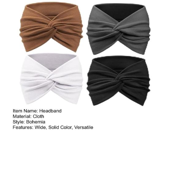 4 bucăți bentită elastică moale, cu design bun cu nod elastic, bandă de păr, culoare solidă, elastică, lavabilă, accesoriu de păr