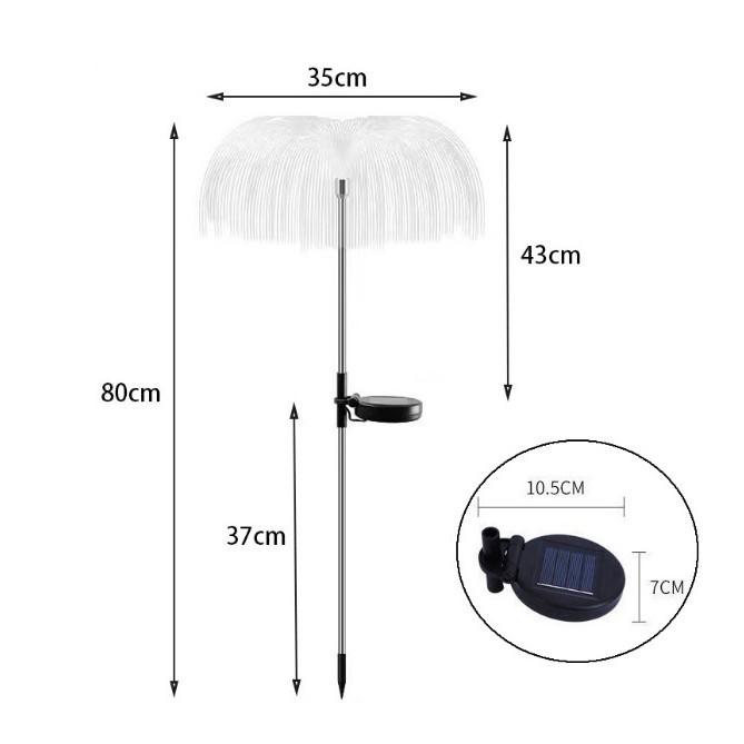 Solar Jellyfish Fiber Optic Lamp: Outdoor Waterproof Landscape and Garden Decoration with Seven-Color LED.