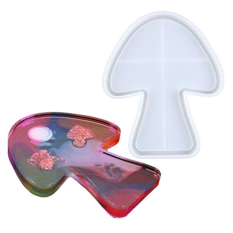 Mushroom Coaster Epoxy Resin Mold Storage Tray Plate Dish Mat Silicone Mould  Crafts Jewelry Holder Organizer