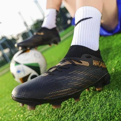 Høykvalitets Profesjonelle Fotballsko Menn Kvinner Mote Svart Gull Fotball Treningssko Menn Futsalsko Zapatos Futbol