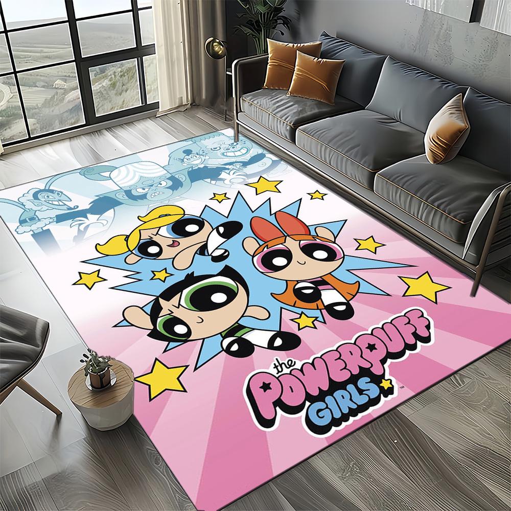 27 Style New Kawaii P-Powerpuff Girl Cartoon Carpet Rug for Living Room Bedroom Home Sofa Decoration,Kid Play Non-slip Floor Mat