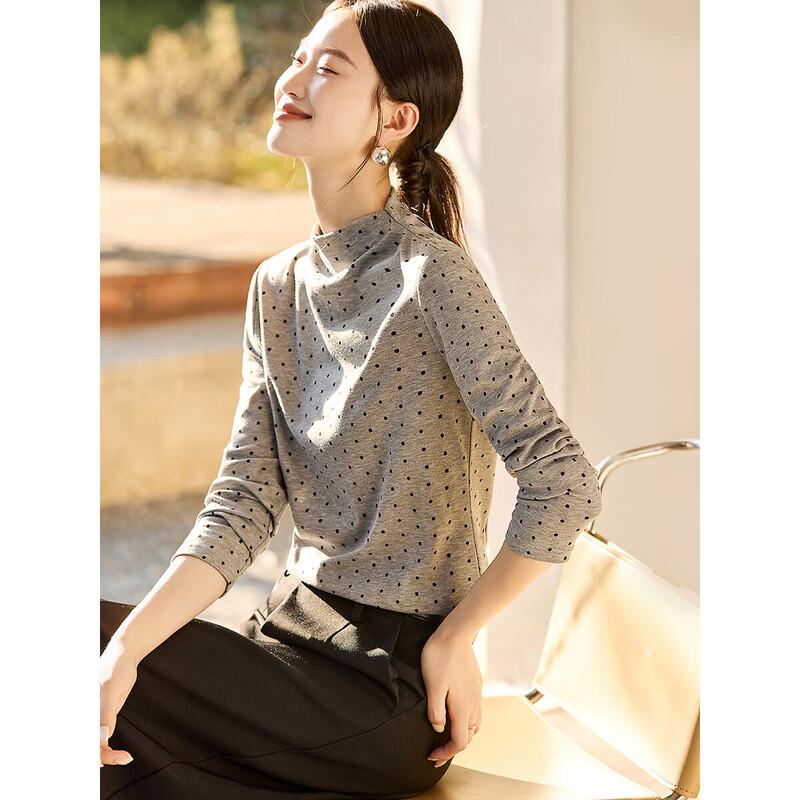 Mohan Yimei Jacquard Print Semi-Turtleneck Base Shirt M