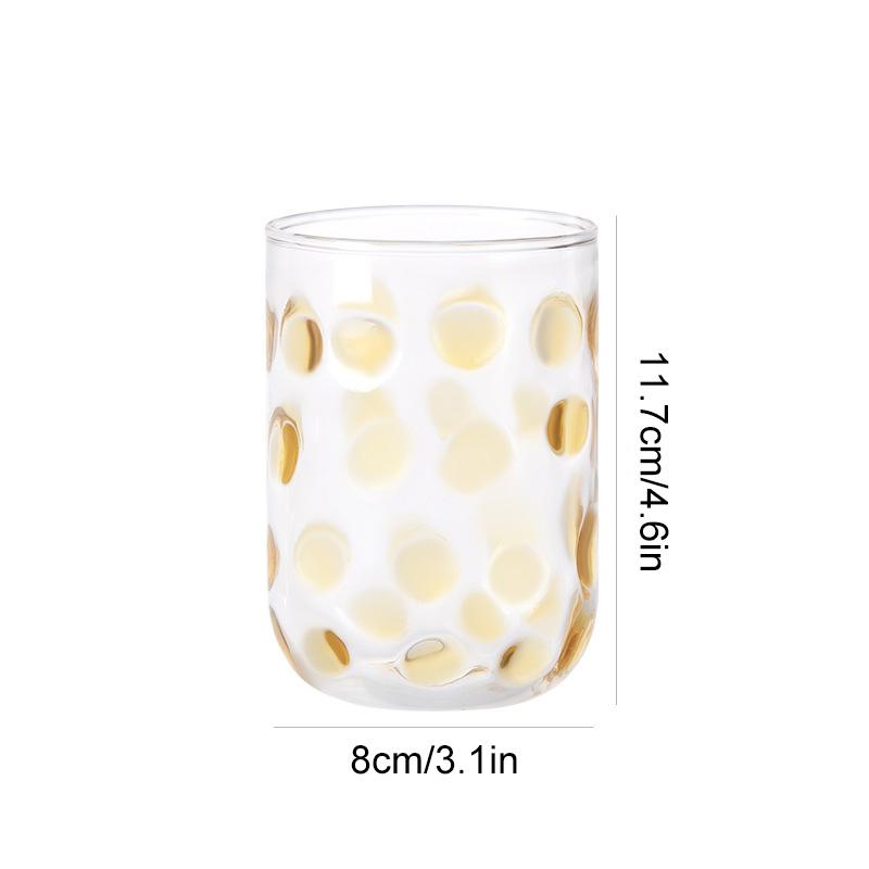 

1 шт., термостойкая кружка для завтрака в горошек, большая емкость, креативная, 480 мл, стекло L