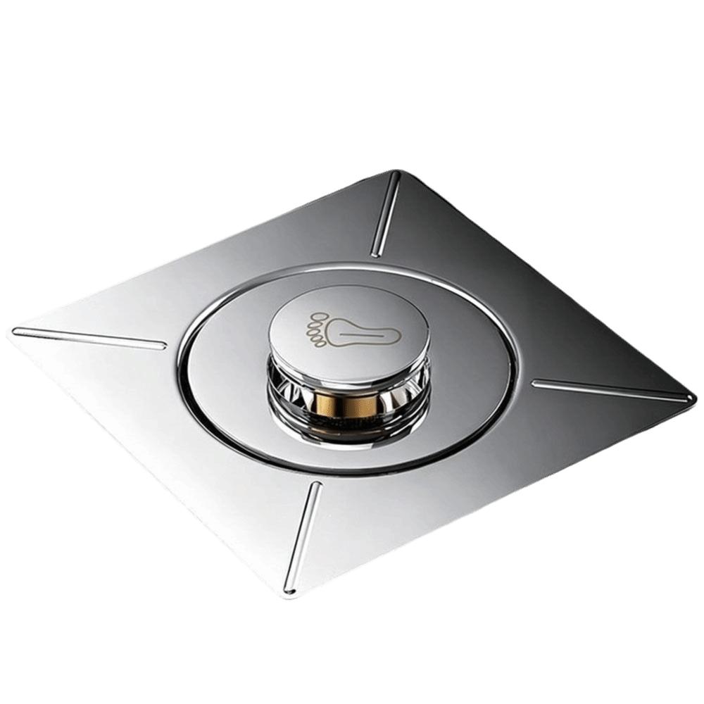 Stainless Steel Floor Drain Cover Foot Press Floor Drain Stopper Bathroom Drainage