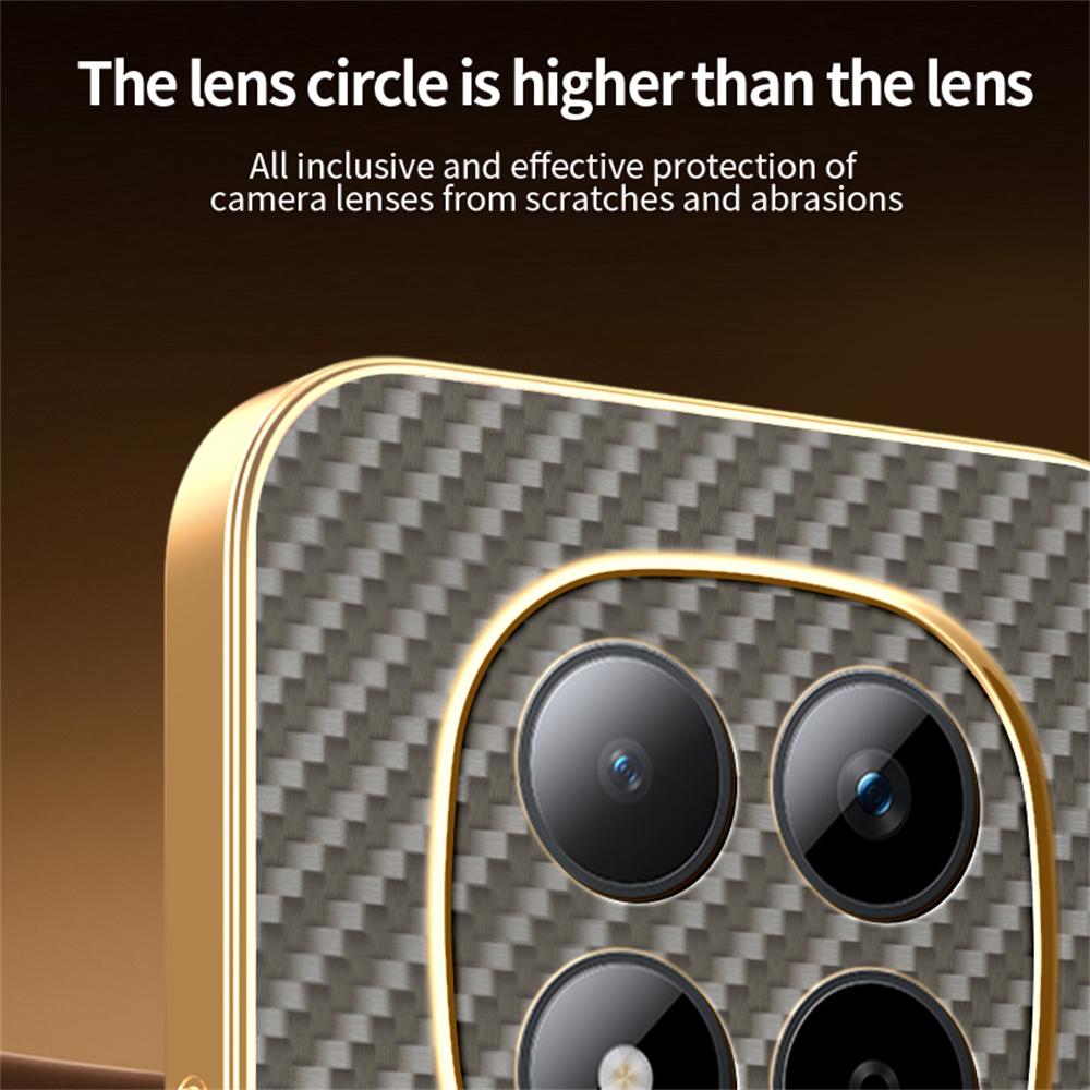 For Xiaomi Redmi Note 15 Pro 5G Phone Case Carbon Fiber Textured Electroplated TPU Back Cover