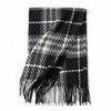 Womens Wool-Blend Plaid Scarf With Fringe Winter Wrap Shawl Warm Neck Office Chic