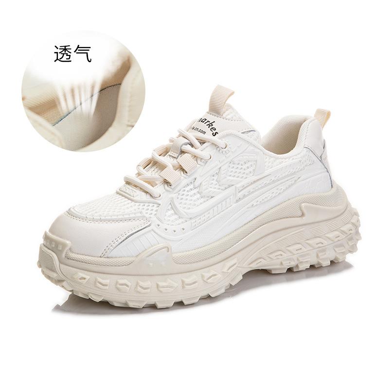 

Suction film sole leather dad shoes women s 2025 spring new thick-soled black sports shoes women s casual versatile shoes children 40 бежевий