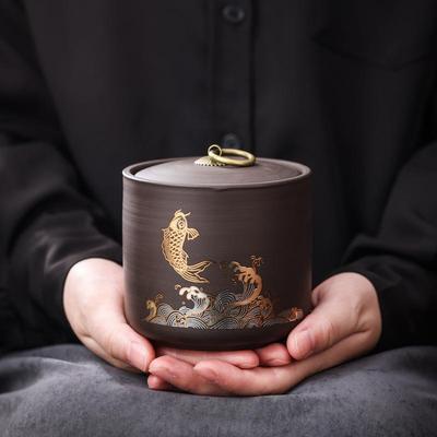 Goldfisch Hirsch Keramik Vorratsbehälter Tier Porzellan Luftdichte Dosen Haushalt Feuchtigkeitsdichte Teedosen Lebensmittelaufbewahrungsbehälter Geschenk