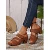 Large-size Sandals - Spring/Summer New Arrivals. Breathable and Lightweight. Single-strand Buckle Straps. Fashionable Thick Heels.