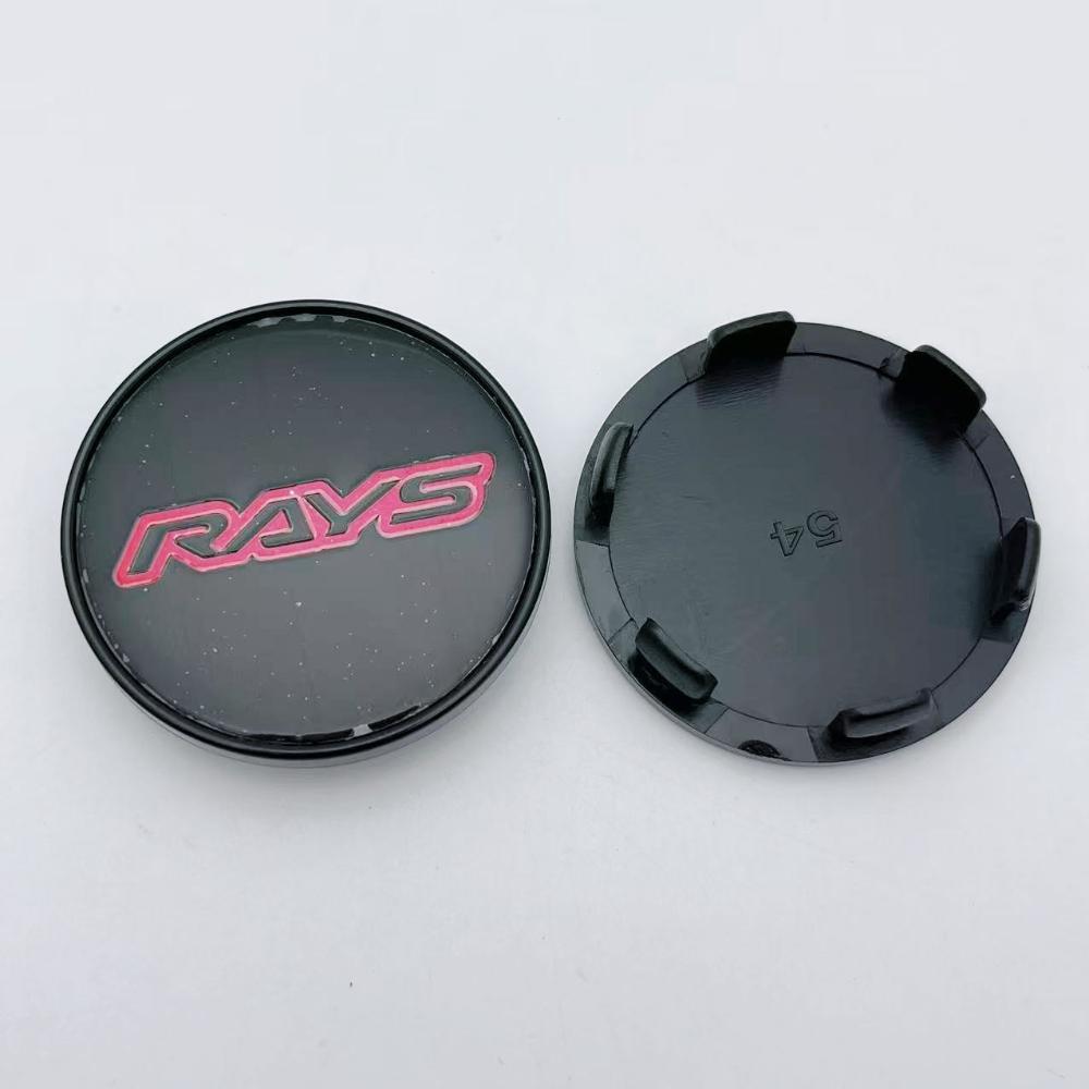 4pcs 54mm Car Wheel Center Caps With RAYS Logo Emblem Wheel Centre Cover Auto Rims Dust Cover Hubcaps Car Styling Accessories