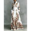 Women'S Casual Fashion R-Neck Long Sleeve Retro Christmas Print Retro Dress
