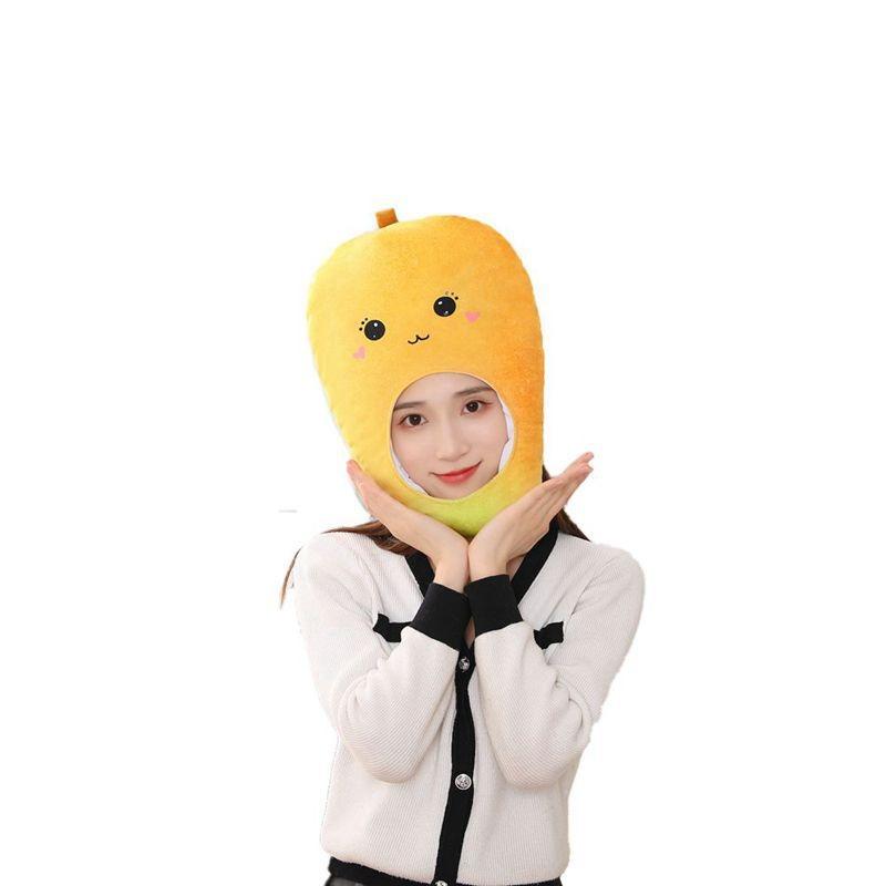Cute expression mango hood hat, plush hood, photo props, photo props, cartoon hood