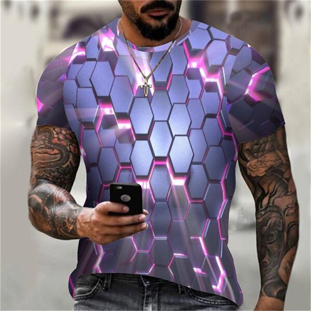 3D T-shirt for Men Hip Hop O-neck Short-sleeved Top Abstract Harajuku Men's T-shirt for Men