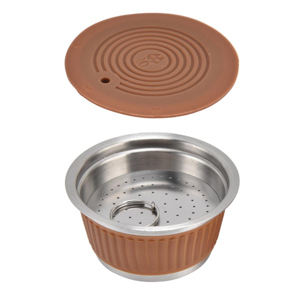 Stainless Steel Reusable Refillable Coffee Capsule Filter Cup with Tamper for Dolce GustoCoffee