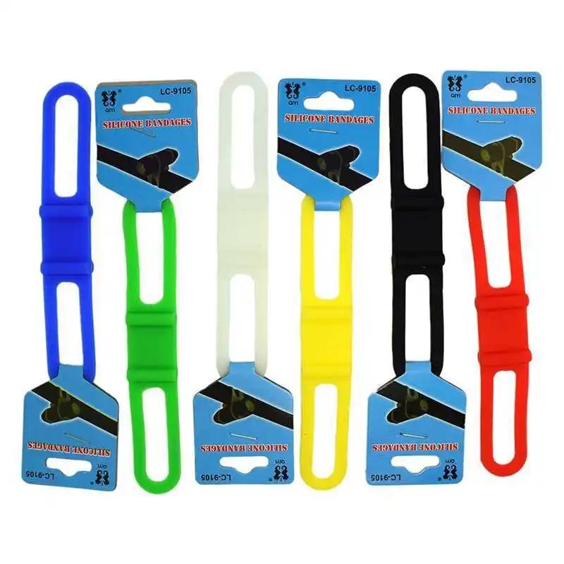 Bicycle Silicone Bandage Bike Silicone Elastic Strap Bandage Light Mount Bicycle Light Flashlight Holder Fit Bicycle Accessories