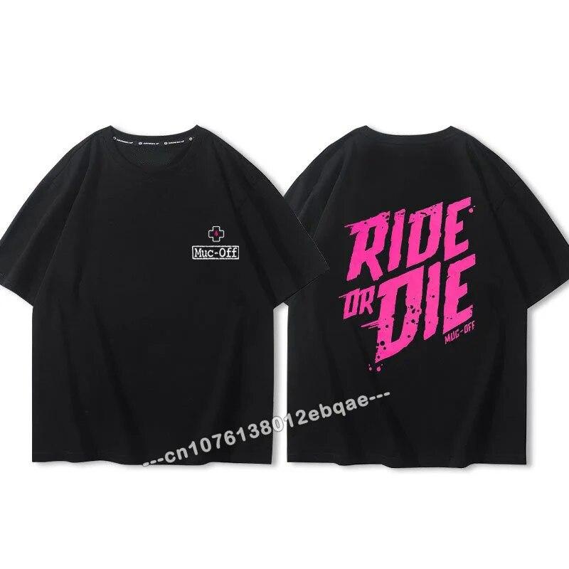 Ride Or Die Letter Print Bavlněné tričko Móda Značka Krátký rukáv Topy Unisex Ženy Léto 2023 Nová cool trička Volné Unisex oblečení