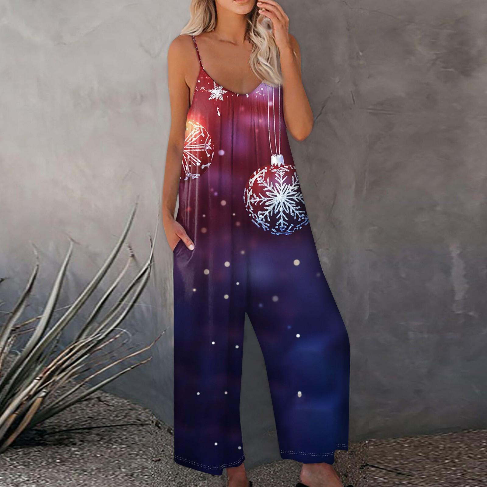 

Женский комбинезон с принтом, повседневный свободный комбинезон с регулируемыми подтяжками M фиолетовый