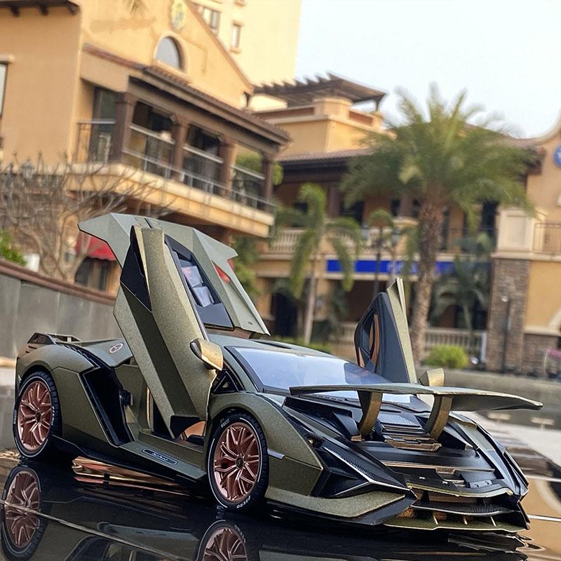 Large Size 1:18 Sina Sports Car Alloy Car Model Diecasts & Toy Vehicles Simulation Metal Car Model Sound And Light Kids Toy Gift