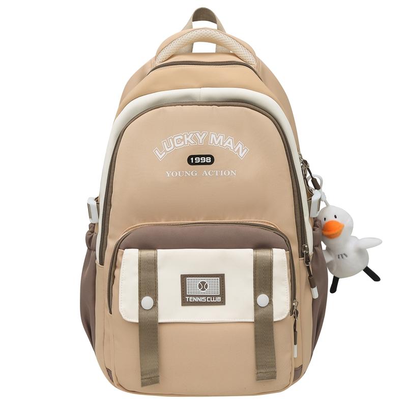 Middle School Student Schoolbag Women's Campus Large Capacity Backpack Men Color Block Backpack