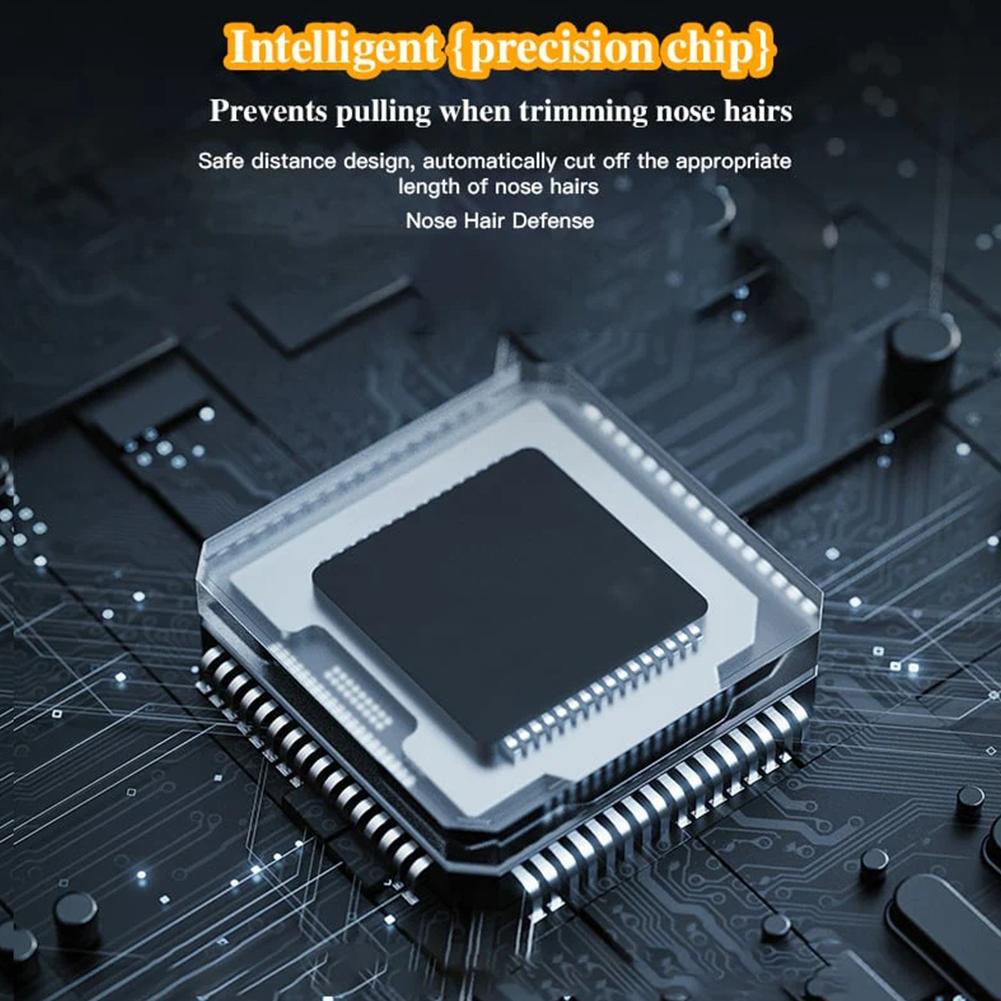 Electric Nose Hair Trimmer Dual-Edge Blades Painless Razor for Face Care (Black)