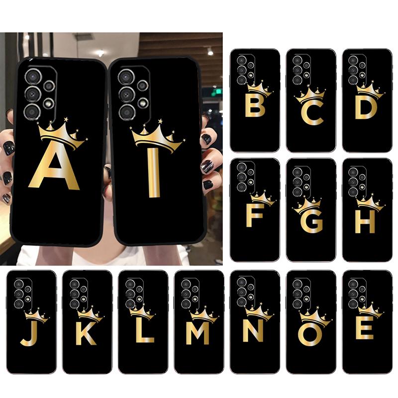 

Чехол для телефона с золотой короной и буквами для Samsung Galaxy A35 A55 A54 A15 A25 A05s A05 A22 A24 A52 A33 A34 M34 M14 M54 M23