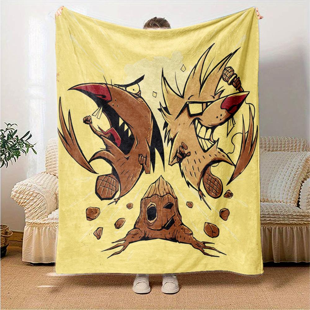The Angry Beavers Flannel Blanket, High quality Comfortable for All Seasons, Home Decor, Warmth and Comfort