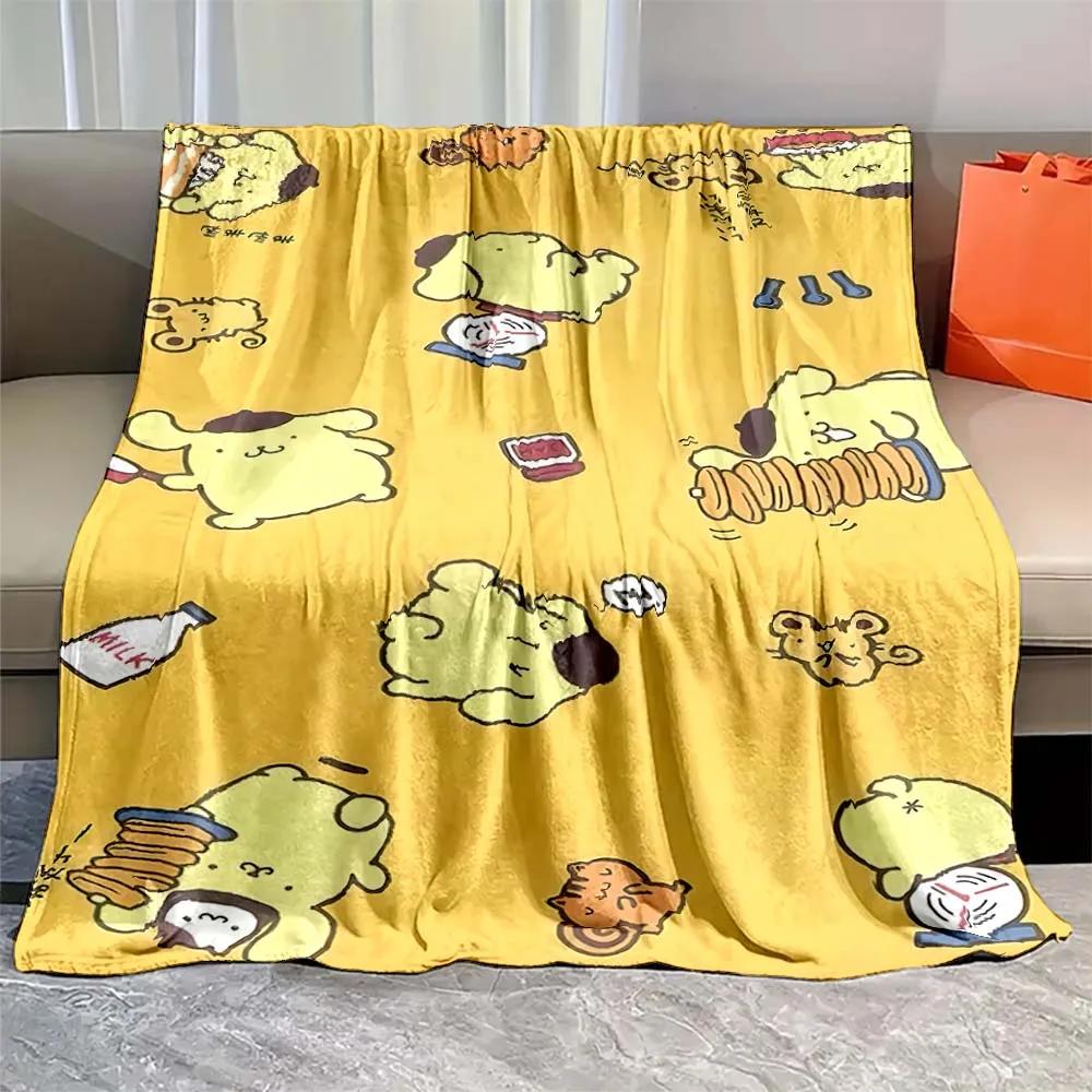 Pom Pom Purin Printed Blanket Kawaii Dog Cartoon Flannel Fluffy Soft Blanket for Adult Plush Sofa  Picnic Beach Towel