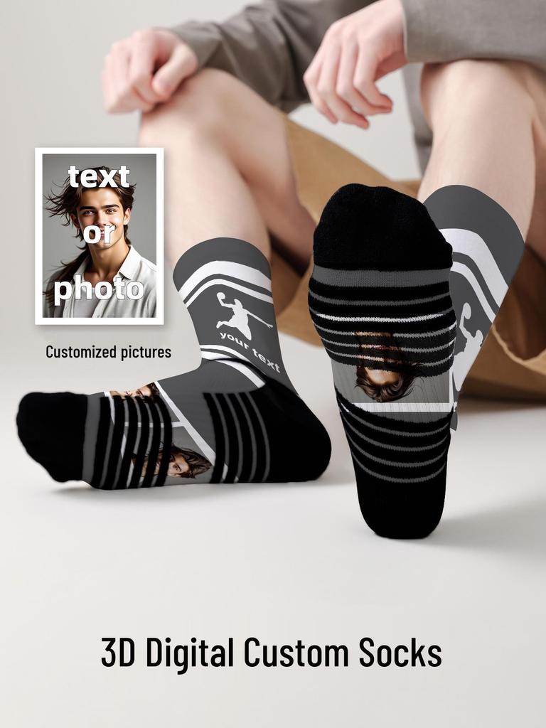 Exclusive DIY Face and Christmas Print Socks – Digital 360° Polyester Design