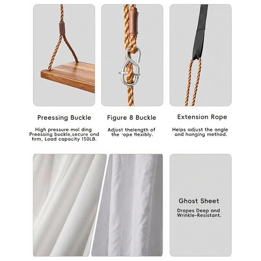 Halloween Adjustable Ghost Decorations Thicken Lighted Swing Pendant Battery Powered Cute White Ghost Swing for Home Decor