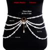 Blingbling Waist Belt Stylish Multilayer Pearls Waist Chain Belt Elaborate Chain Belly Chain for Belly Dance Waist Chain