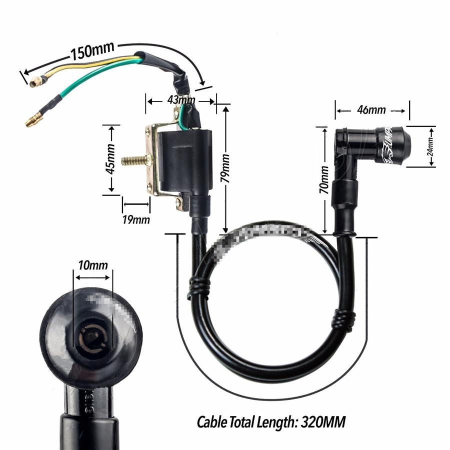 12V Ignition Coil + 5 Pin CDI + Spark Plug Chinese ATV Quad 50 70 90 110 125 Cc