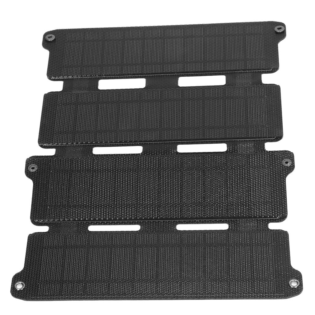 14W 5V ETFE Solar Panel Foldable Outdoor Charging Panel Dual USB Output IPX6 Black
