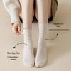 Women's Mid-Calf Lace Pile Socks - Korean Wood Ear Edge, Perfect for Loafers, Y2K Style