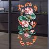 Anti Static Flower Koi Sticker PVC Semi Transparent Golden Lotus Wall Sticker Waterproof 3D Effect Window Decoration Sticker