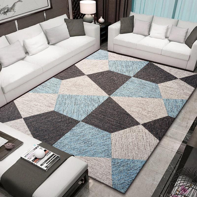 Nordic Modern Living Room Carpet Geometric Pattern Sofa Coffee Table Mat Bedside Carpet Bedroom Carpet