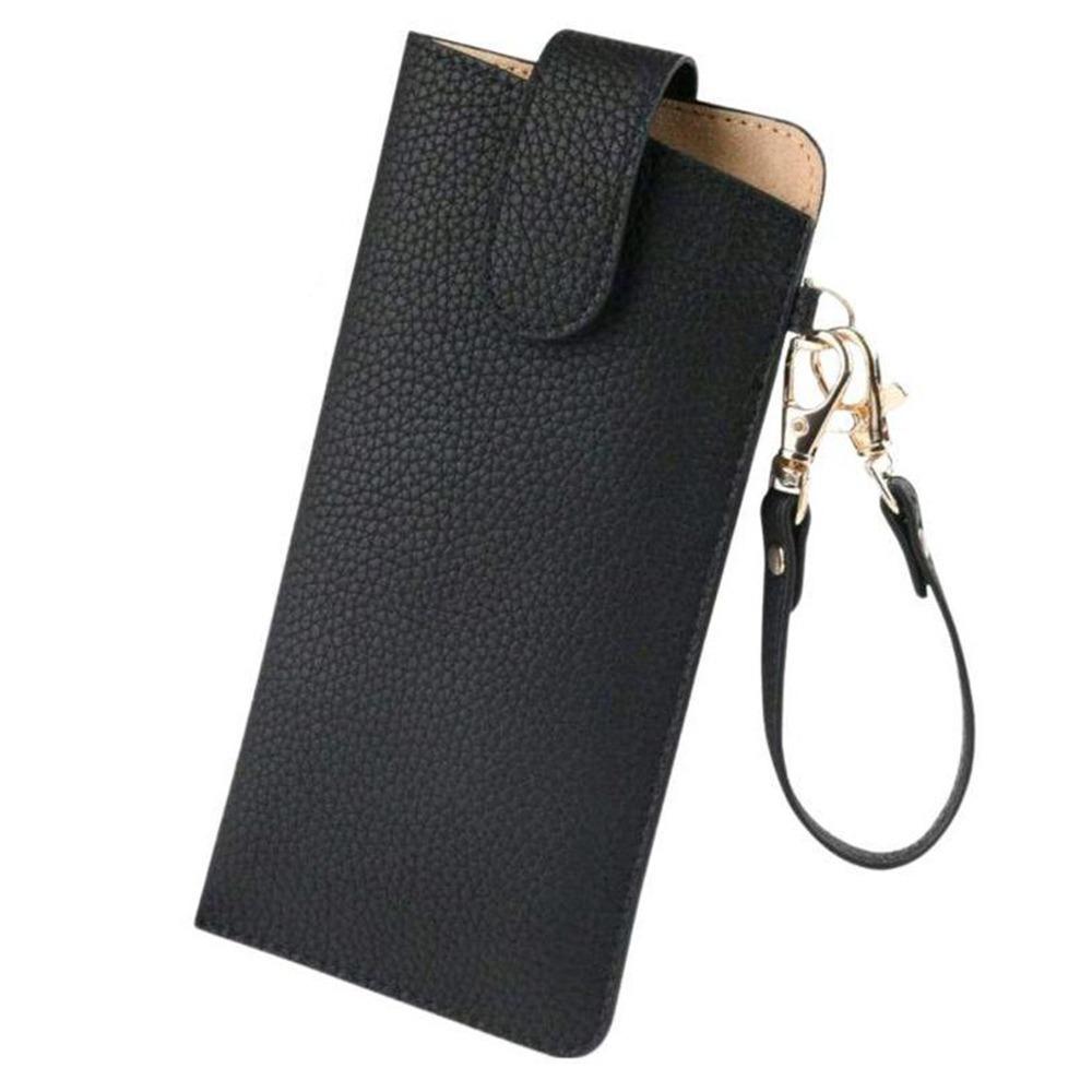PU Leather Sunglasses Storage Bag Solid Color Hanging Sunglasses  Eyewear Accessories