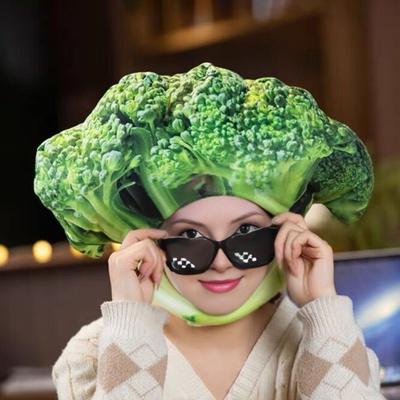 Photo Hood Bright Colorful Fruit Food Shape Soft Plush Headgear Face Opening Feature Internet Celebrity Costume Party Prop