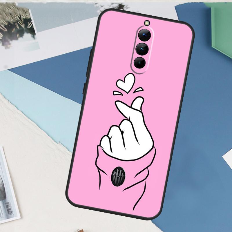 Kpop Hand Finger Heart Case For ZTE Nubia Red Magic 9 10 11 8 8S 9S 10S Pro Plus 6 7 6S 7S Pro 5G 6R 10 Air Cover