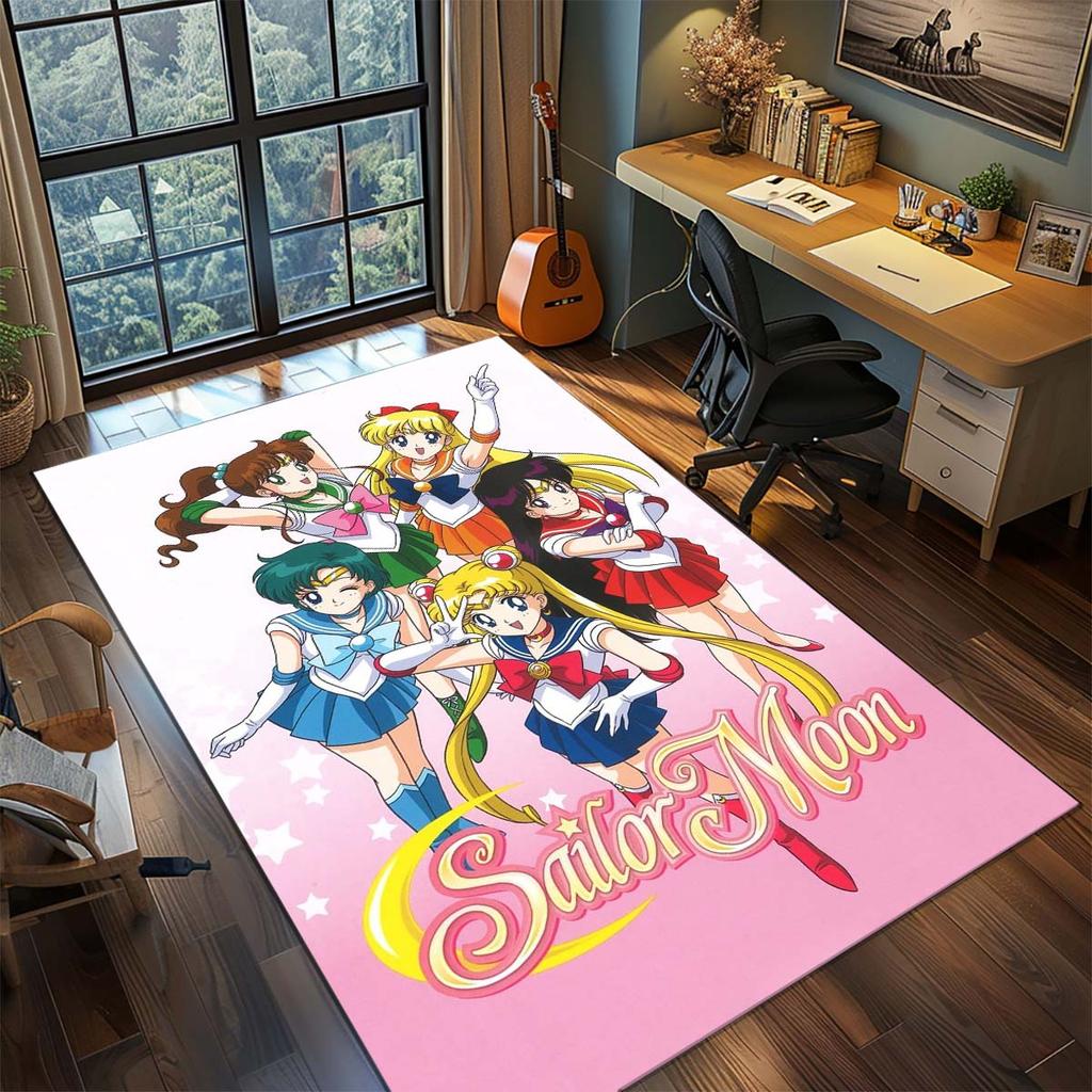 Sailor Moon Anime Teppich Großer Teppich Rutschfeste Waschbare Fußmatte Gamer Zimmer Schlafzimmer Heimdekoration -QJY